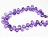 Natural Purple Amethyst Smooth Pear Drop Briolette Beads Strand Sold per 6 beads and Size 10mm to 11mm approx. Pronounced AM-eth-ist, this lovely stone comes in two color variations of Purple and Pink. This gemstones belongs to quartz family. All strands are hand picked. 